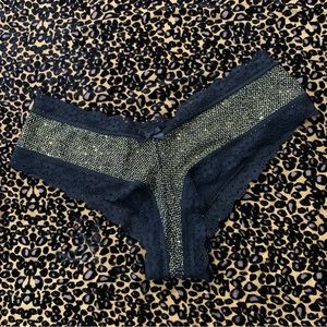 Victoria’s Secret black and gold glitter panty